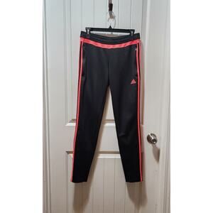 ADIDAS Black & Pink Striped Track Paints Logo Climacool Zipper Pockets Size M